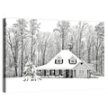 Frosty Winter House Landscape Wall Art