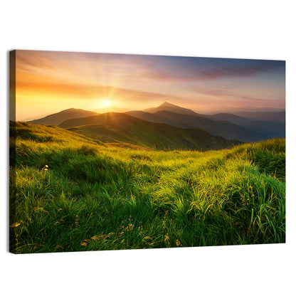 Mountain Valley at Sunrise Wall Art