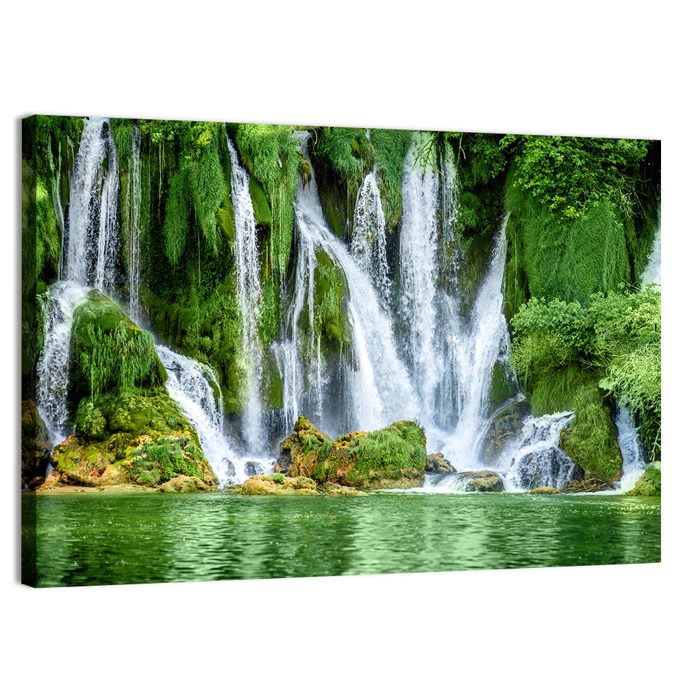 Kravica Waterfall Wall Art, canvas print, landscape