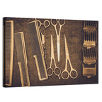 Barber Tools Flat Lay Wall Art