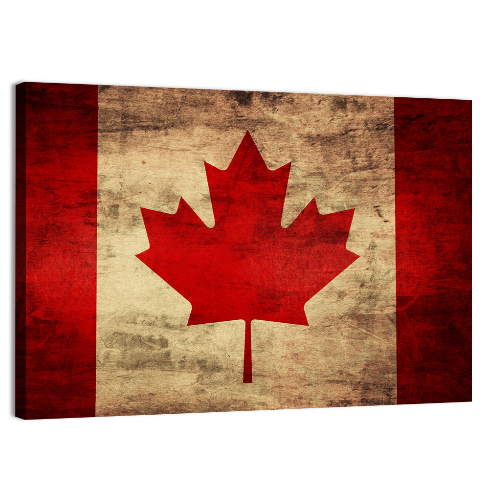 Grunge Canadian Flag Wall Art