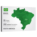 Low-poly Brazil Map Wall Art