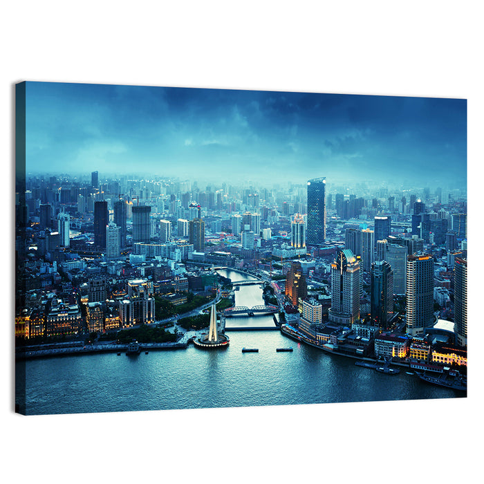 Shanghai at Sunset Wall Art as a canvas print