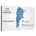 Argentina Infographic Map Wall Art
