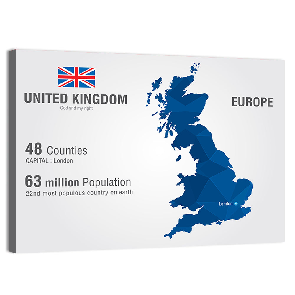Polygonal United Kingdom Map Wall Art