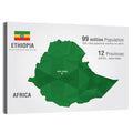 Ethiopia Low-poly Map Wall Art