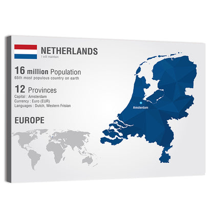 Netherlands Map Wall Art