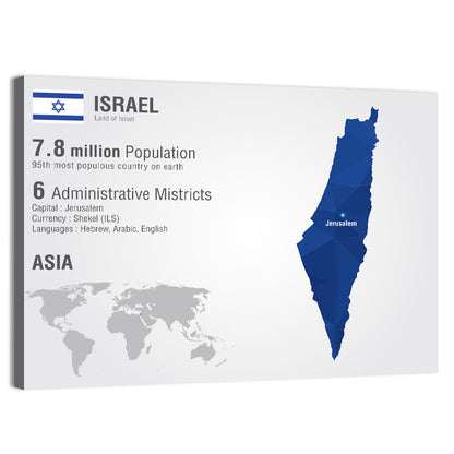 Israel Map Wall Art