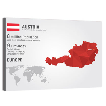 Austria Map Wall Art