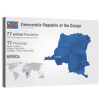 Democratic Republic of the Congo Map Wall Art