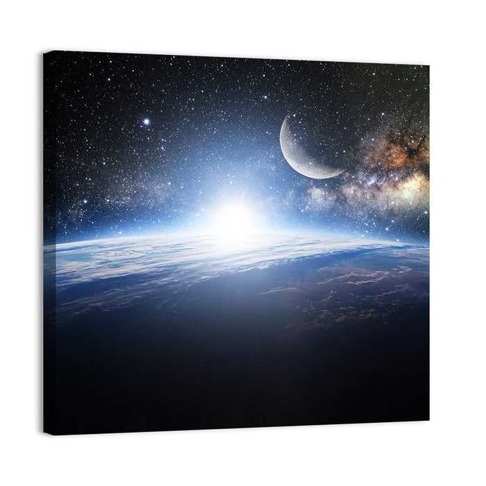 Sunrise Over Earth from Space Wall Art as a canvas print