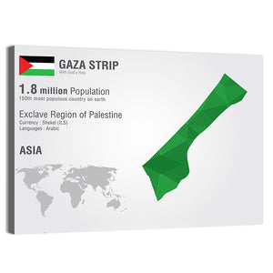 Gaza Strip Map Wall Art