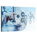 Doctor Double Exposure with Medical Icons Wall Art