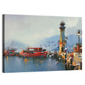 Fishing Boat at Misty Harbor Wall Art