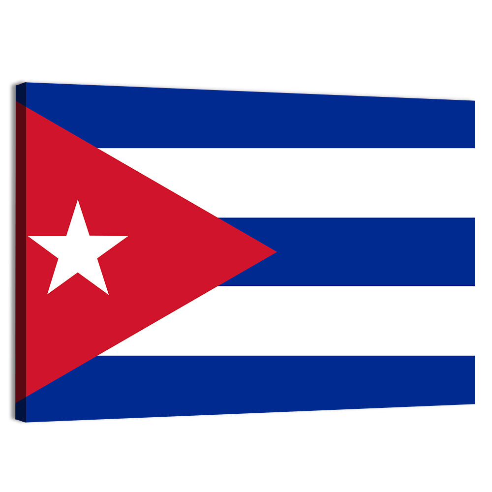 Cuban National Flag Wall Art, canvas print, landscape