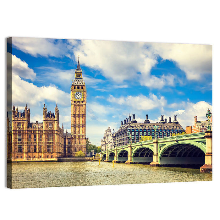 Big Ben and Westminster Bridge, London Wall Art as a canvas print