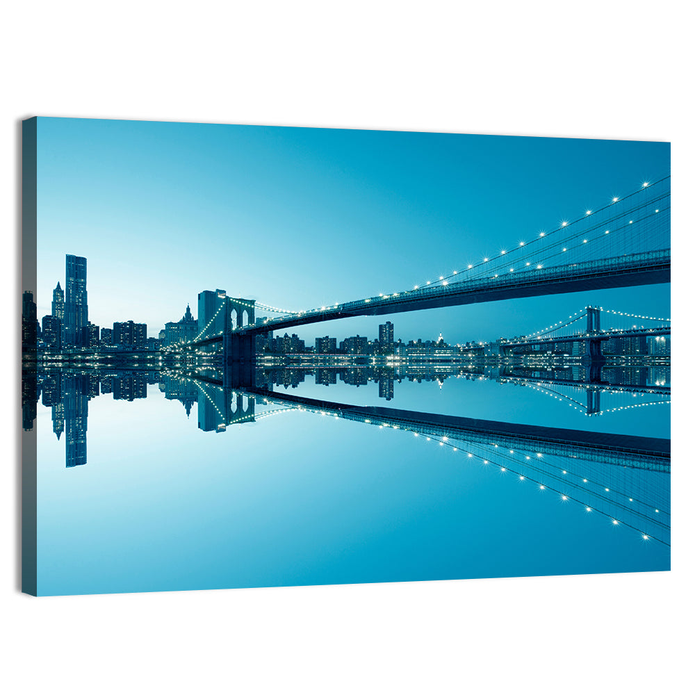 Manhattan Skyline with Brooklyn Bridge Wall Art, canvas print, landscape