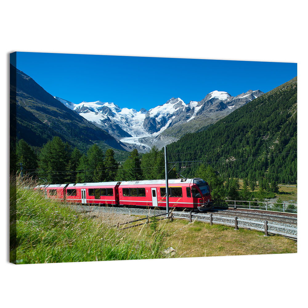 Bernina Express In Swiss Mountains Wall Art