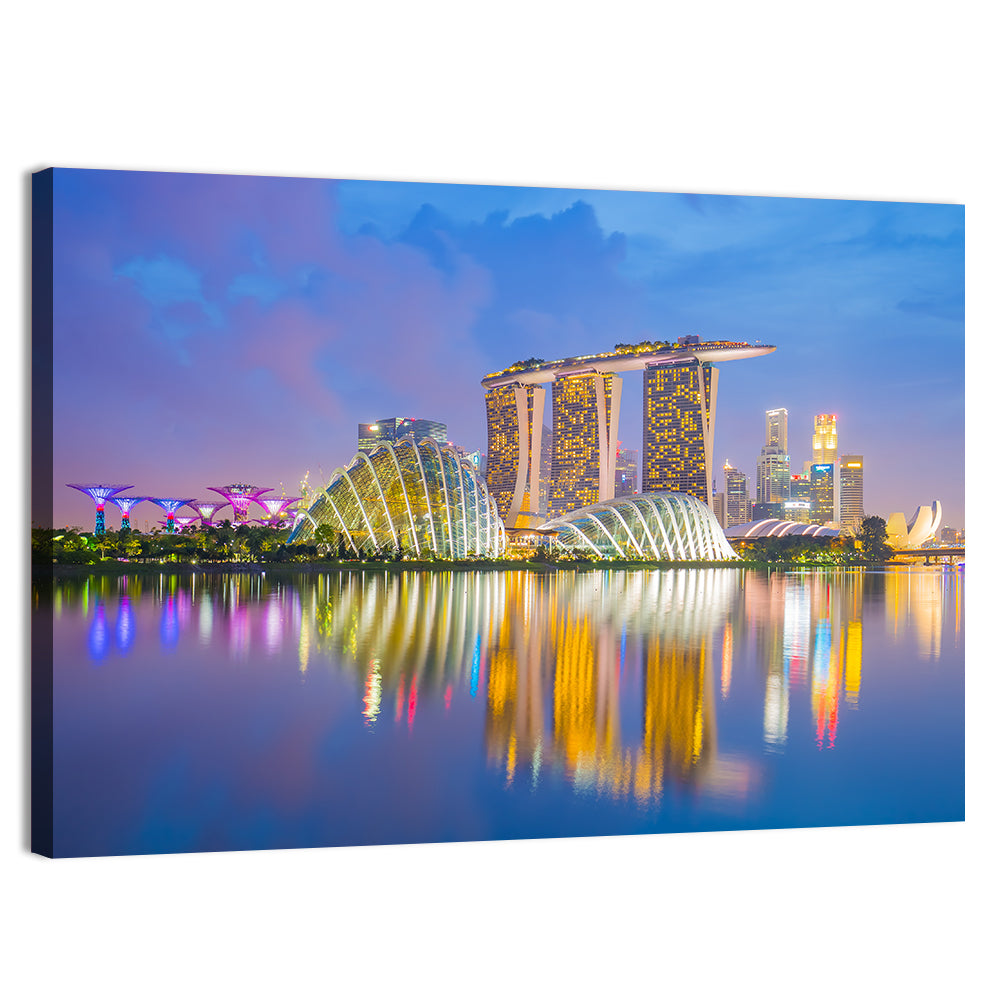 Singapore Skyline at Twilight Wall Art, canvas print, landscape