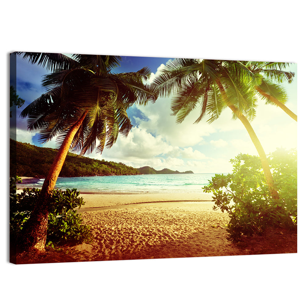 Takamaka Beach Sunset Wall Art, canvas print, landscape