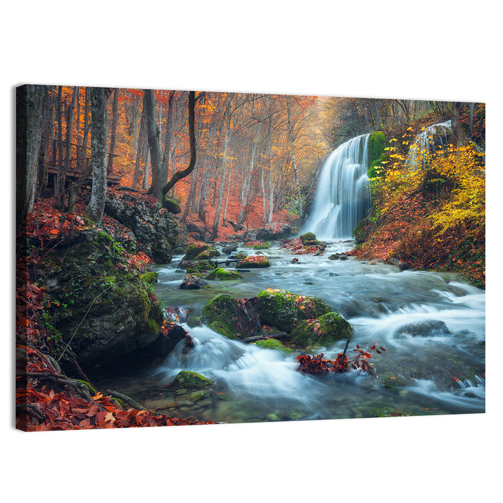 Autumn Silver Stream, Crimea Wall Art, canvas print, landscape