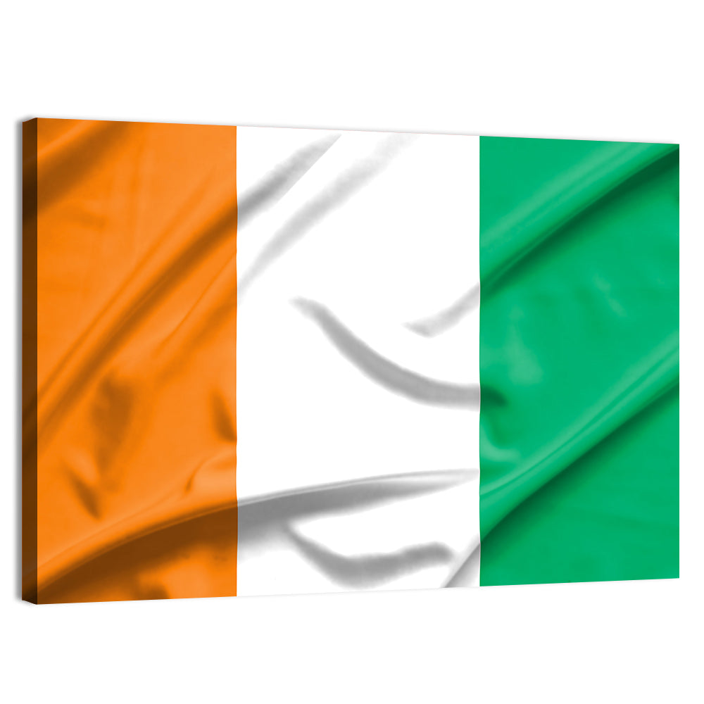 Ivory Coast Flag Rippled Tricolor Wall Art