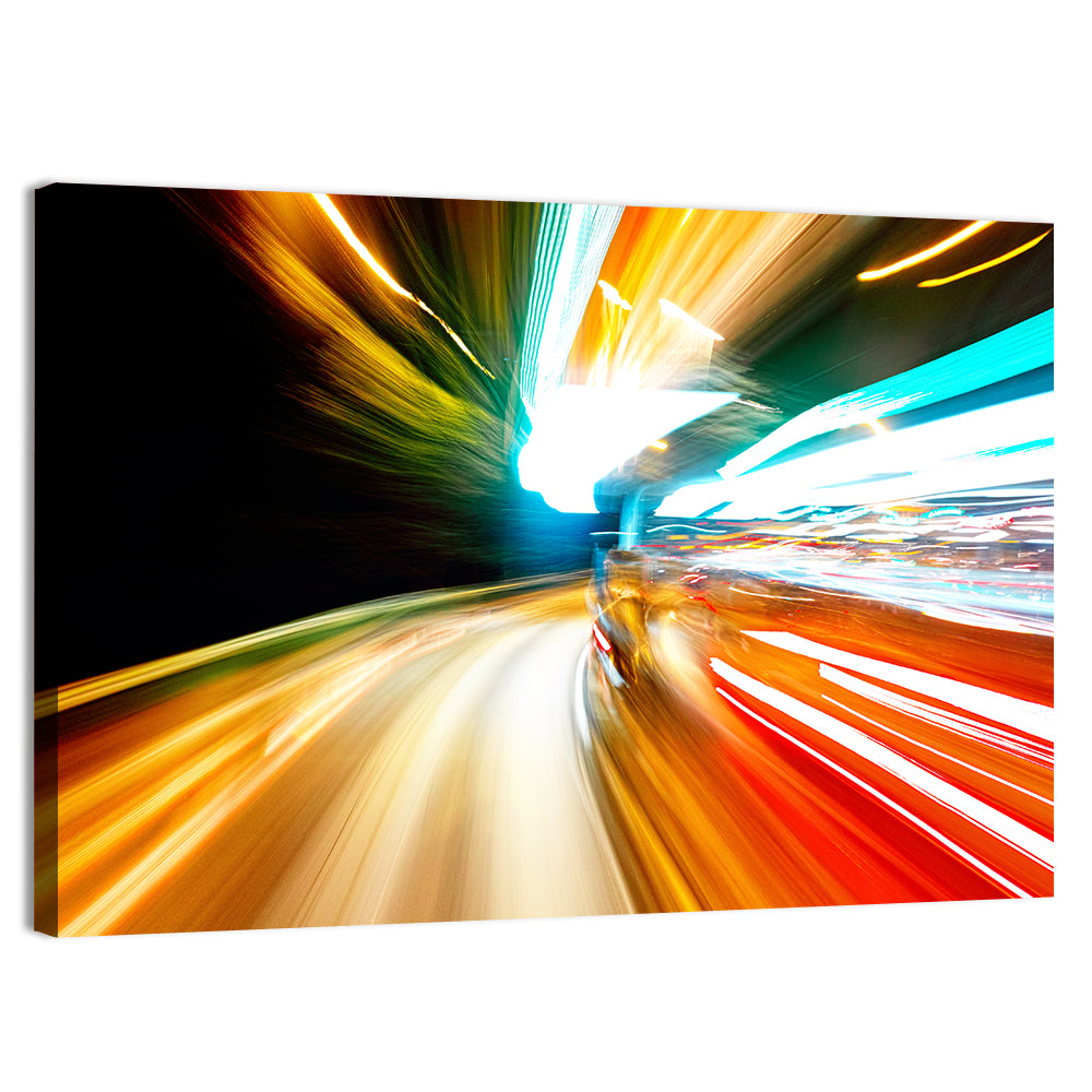 Night Traffic Light Trails Wall Art
