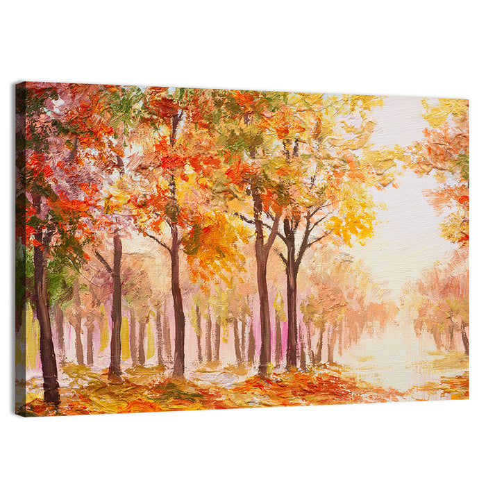 Colorful Autumn Forest Wall Art as a canvas print