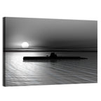 Submarine Silhouette at Dusk Wall Art