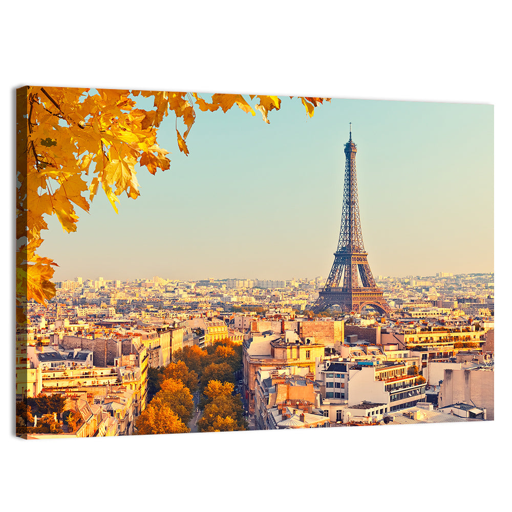Eiffel Tower at Sunset Wall Art, canvas print, landscape