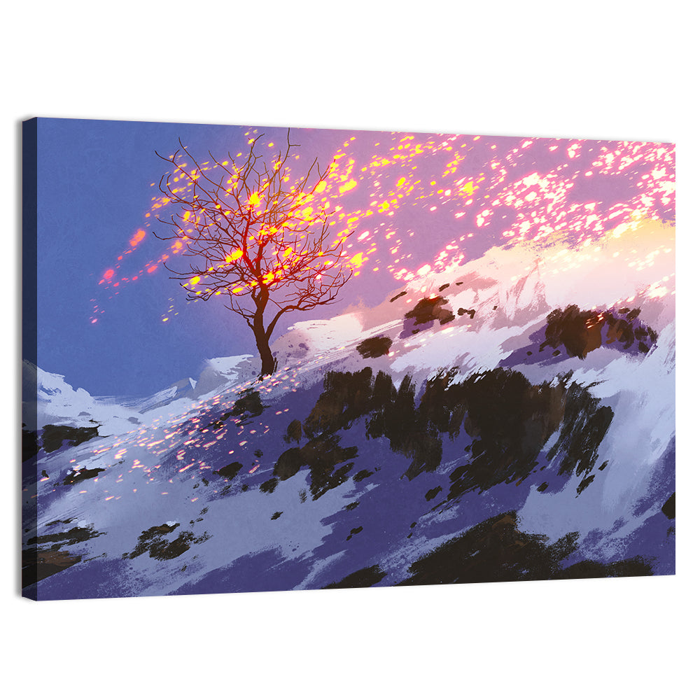 Bare Tree in Winter Wall Art, canvas print, landscape
