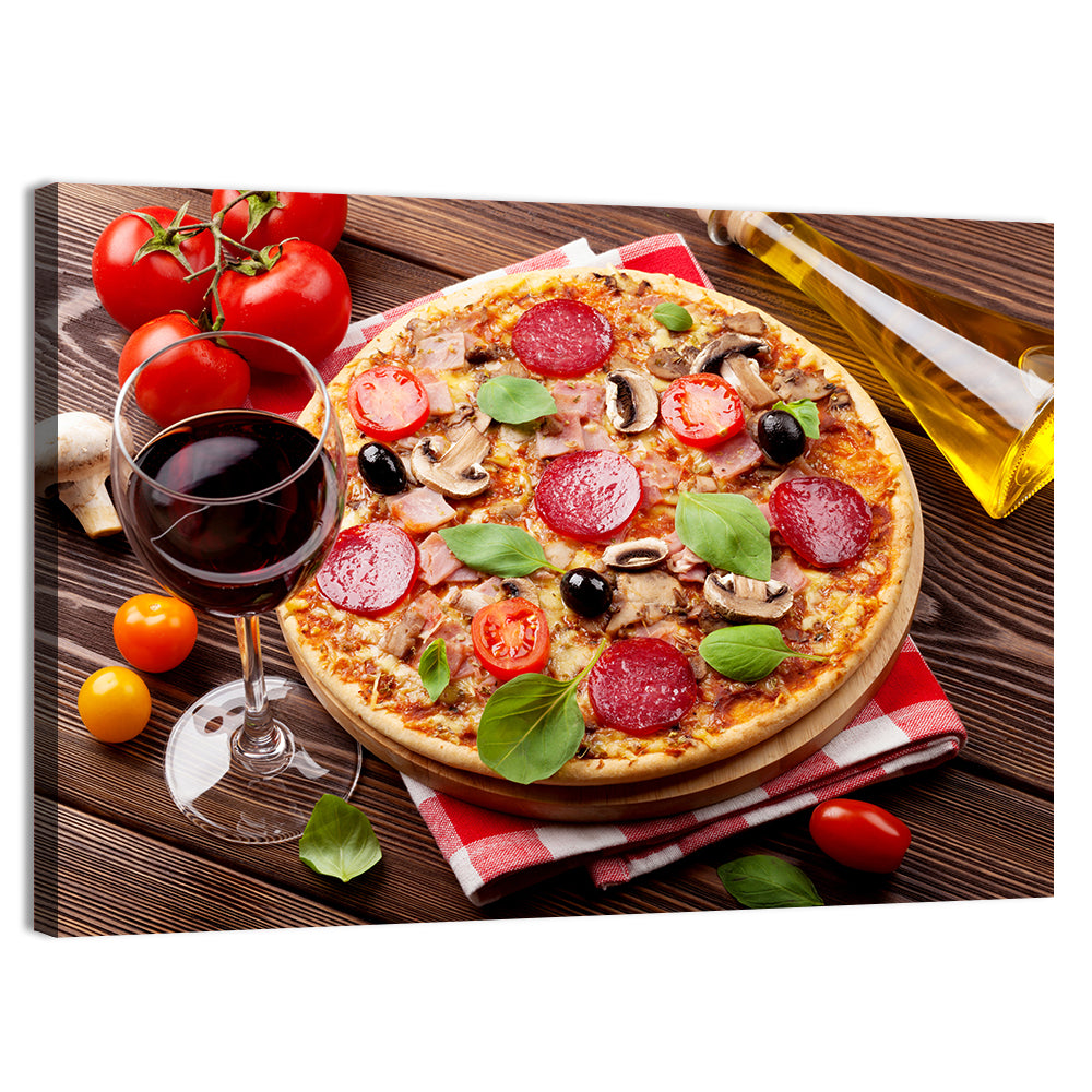 Rustic Italian Pizza Still Life Wall Art