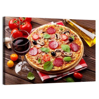 Rustic Italian Pizza Still Life Wall Art