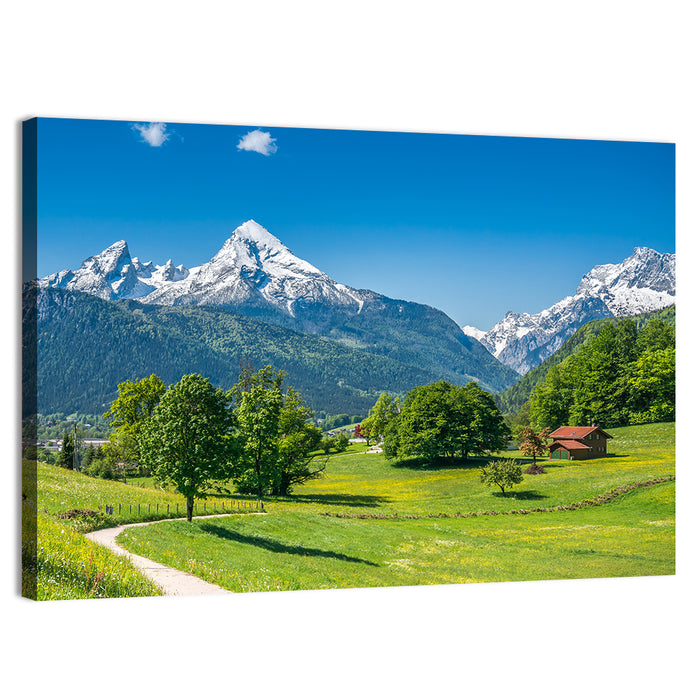 Watzmann Mountain Pastures, Berchtesgaden Wall Art as a canvas print