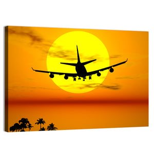 Plane Flying In The Sun Wall Art