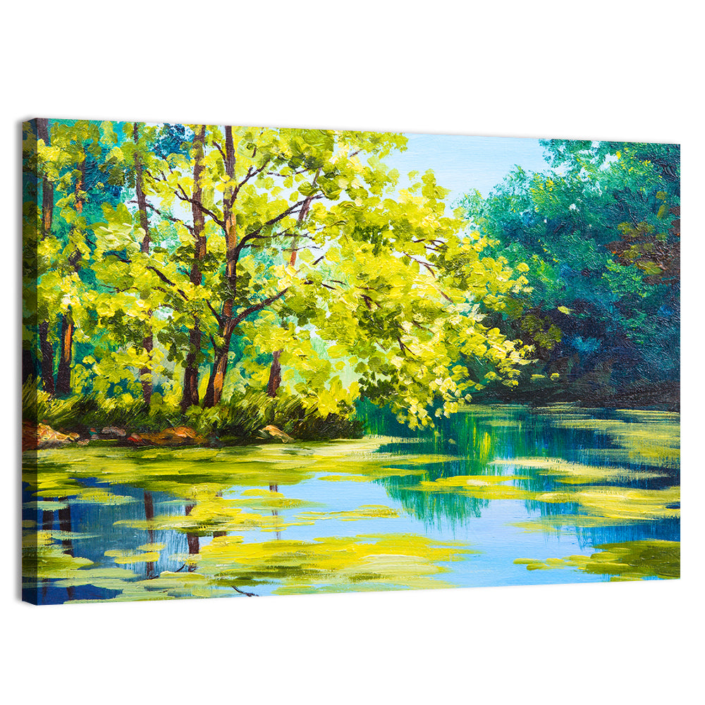 Forest Lake Reflection Wall Art