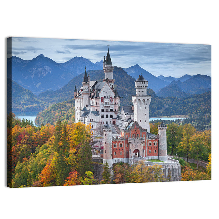 Neuschwanstein Castle in Autumn Wall Art as a canvas print