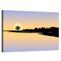 Lone Tree Sunset Over Lake Wall Art
