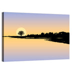 Lone Tree Sunset Over Lake Wall Art