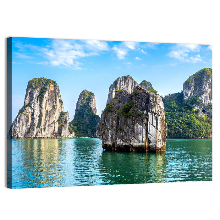 Ha Long Bay Limestone Islands Wall Art as a canvas print