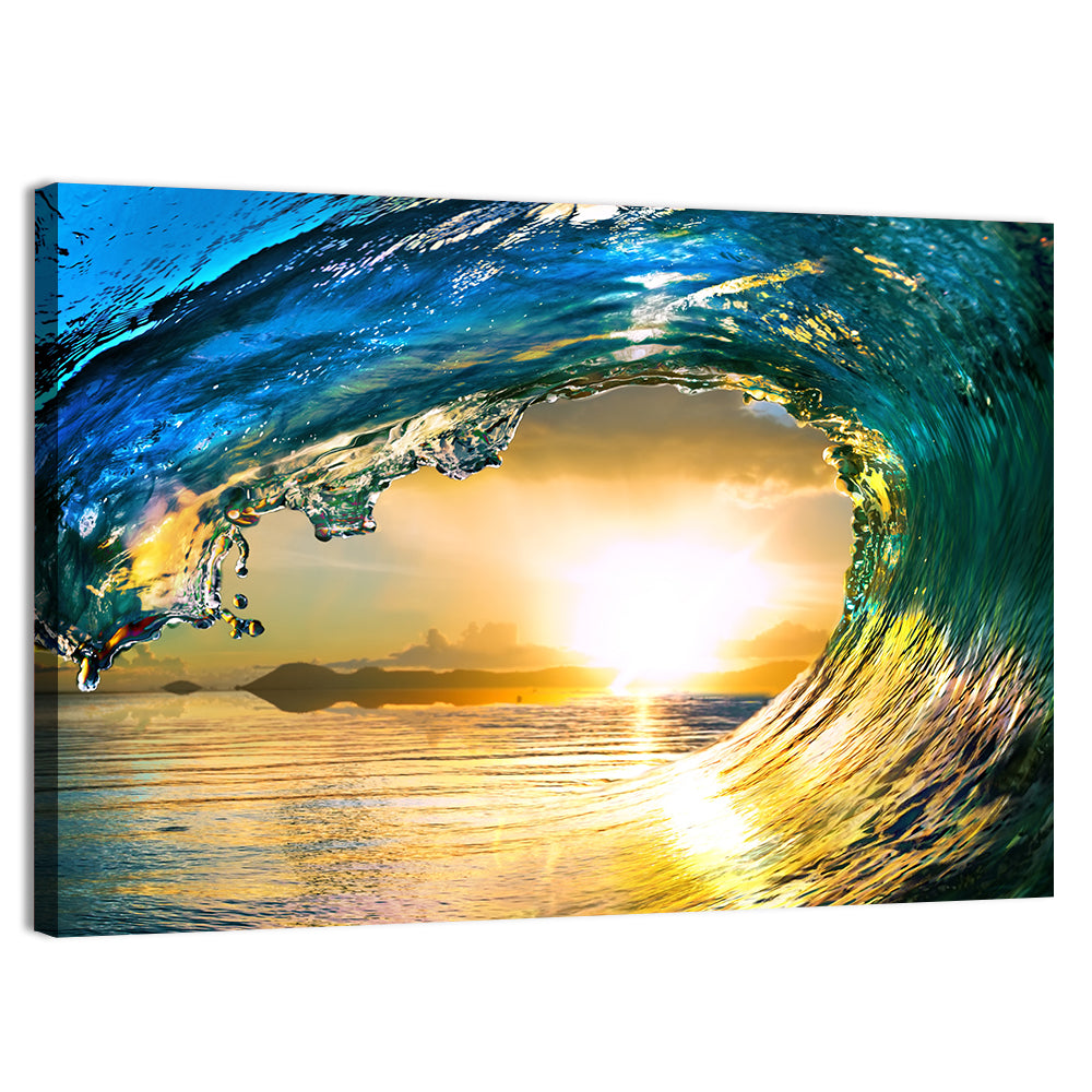 Sunset Wave Tunnel Wall Art