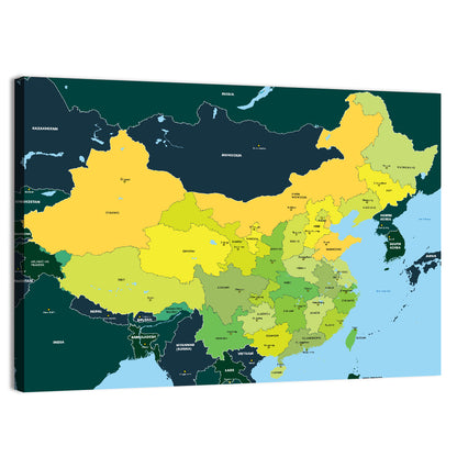 Political Map of China Wall Art