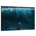 Sailboat Against Giant Wave Wall Art