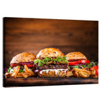 Rustic Homemade Burger Trio Wall Art