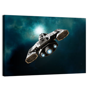 Spaceship In Deep Space Wall Art