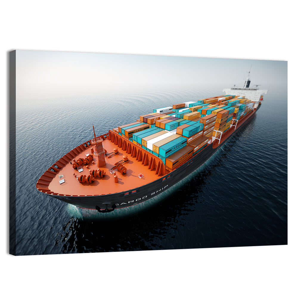 Container Ship at Sea Wall Art