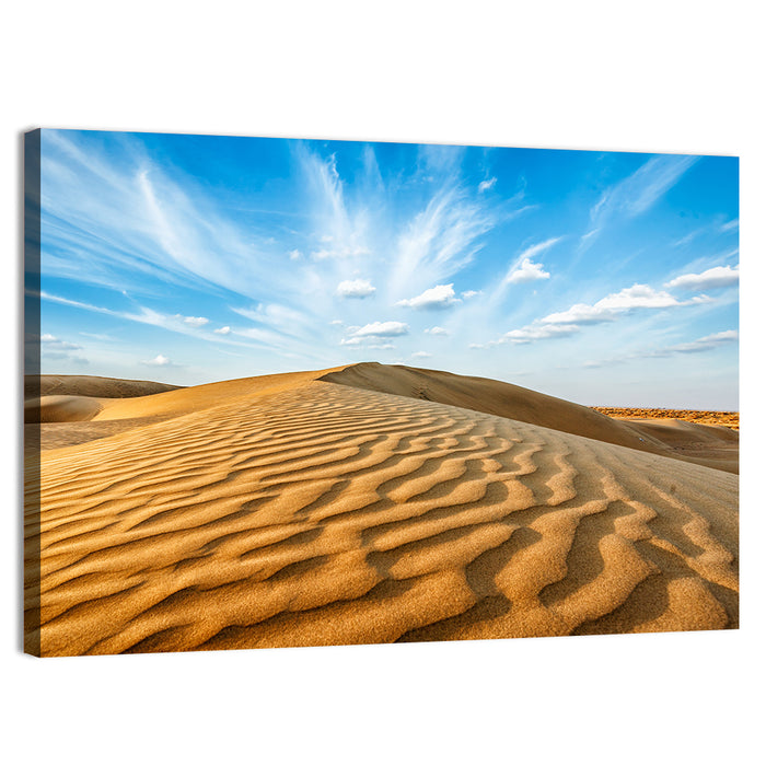 Minimalist Thar Dunes Wall Art as a canvas print
