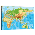 Physical World Map Wall Art