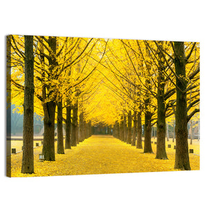 Yellow Ginkgo Tree In Nami Island Wall Art