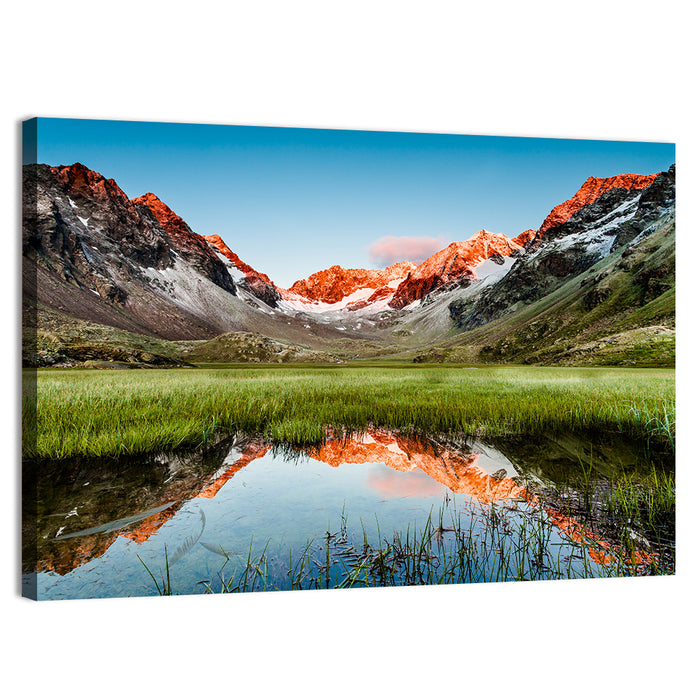 Austrian Peaks Mirrored in Lake Wall Art as a canvas print